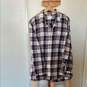 Gap Standard Men's Plaid Shirt - Blue, Red, and White Size XL